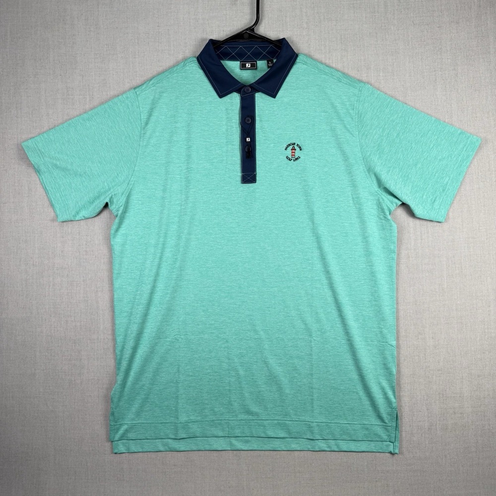 FootJoy Shirt Men's Size Large Teal FJ Harbour Town Golf Links Golf Polo NWOT